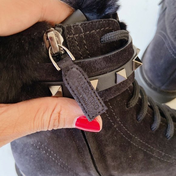 VALENTINO GARAVANI Rockstud Combat Ankle Boot Lace - Picture 7 of 10